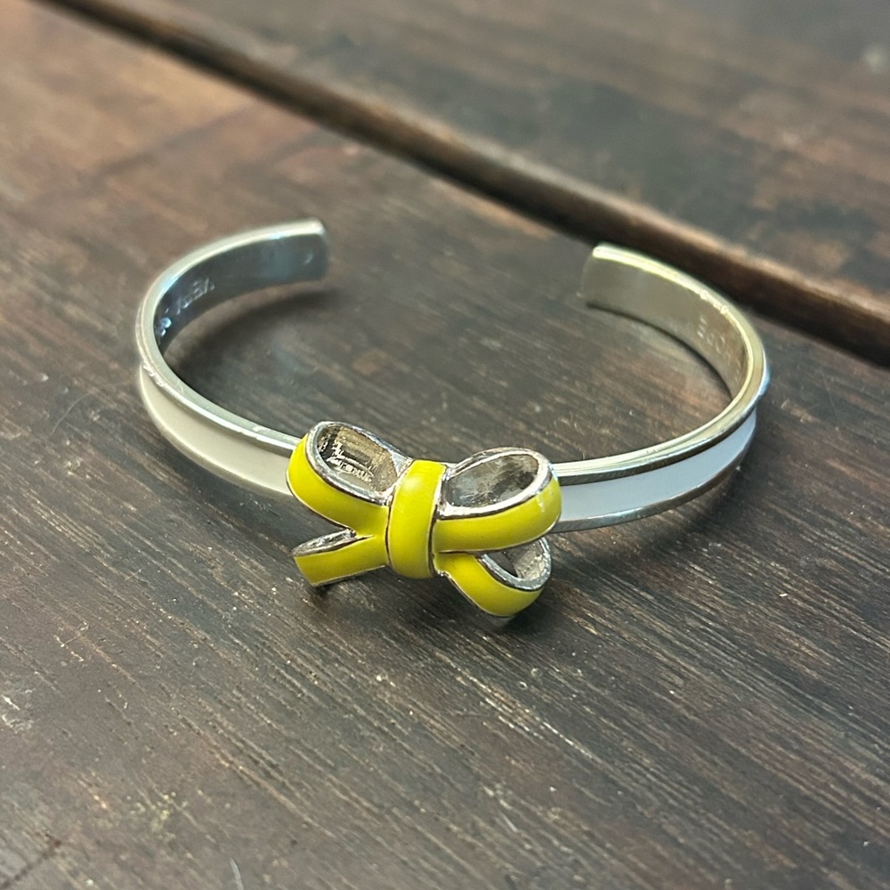 Vera Bradley Yellow Bow Silver Bracelet